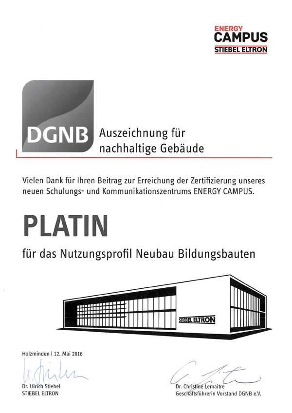 DGNB Platin-Auszeichnung