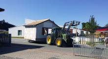 Transport eines Gebäudes